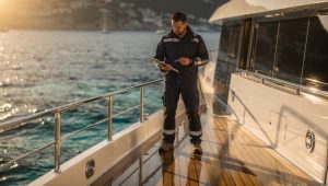 revisando un barco